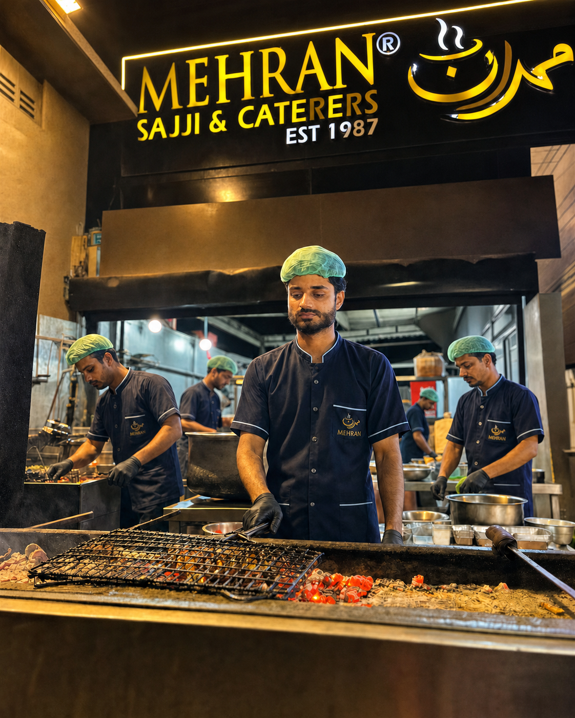 Chef preparing sajji